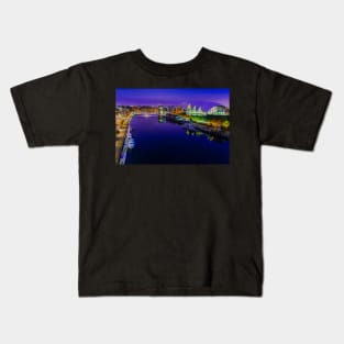 Dawn on River Tyne Kids T-Shirt